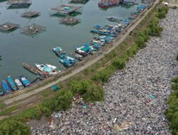 Penampakan Lautan Sampah di Tanggul Muara Baru